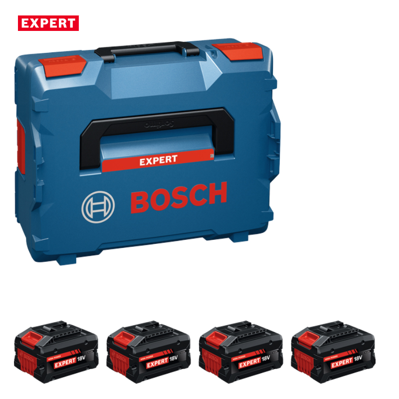 Set 4 acumulatori Expert Bosch, EXBA 18V-55, 5.5Ah Li-Ion, in cutie L-Boxx