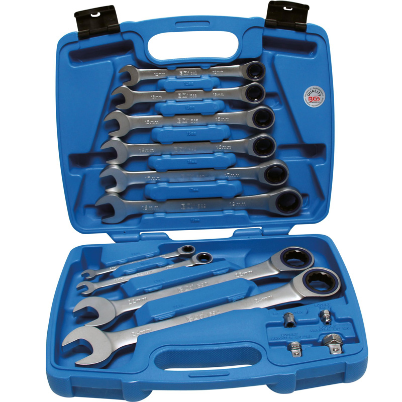 Chei combinate cu clichet BGS, 8-24 mm - 10 chei, 14 piese profesionale