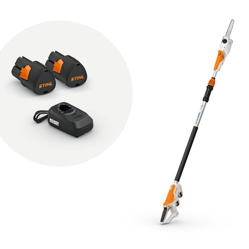 Emondor de inaltime STIHL HTA30 SET cu acumulatori 22V, 2xAS2 si incarcator ALS31, sina 20 cm, lant 1/4