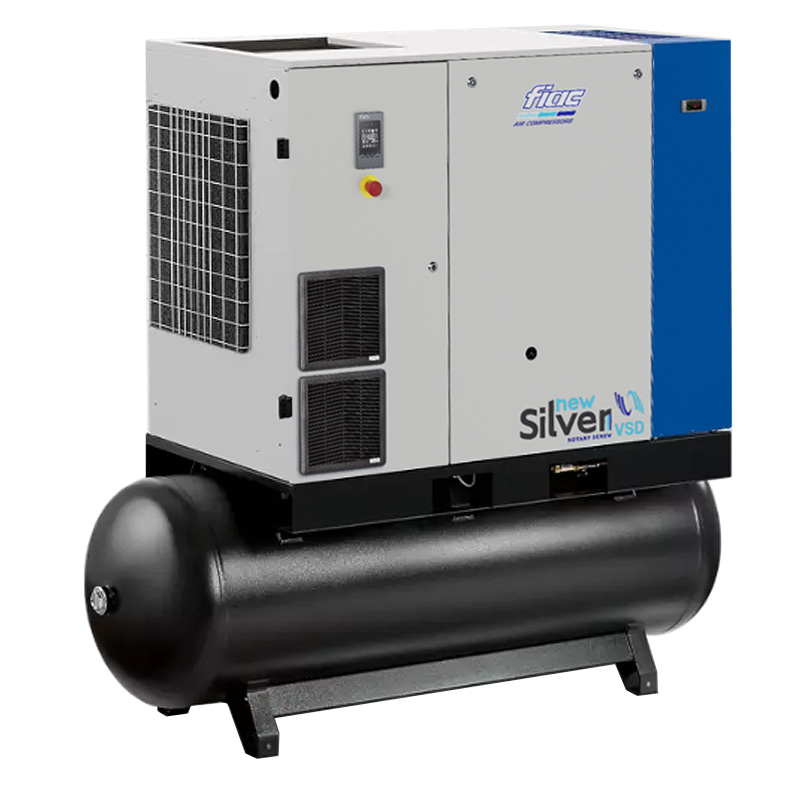 Compresor cu șurub și uscător FIAC NEW SILVER VSD 30/500D cu invertor | 8 bar, 1014-3600 l/min, 30CP - compresor industrial