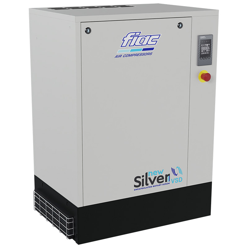 Compresor cu surub FIAC NEW SILVER VSD 7.5 cu invertor | 10 bar, 312-756 l/min, 7.5CP - compresor industrial