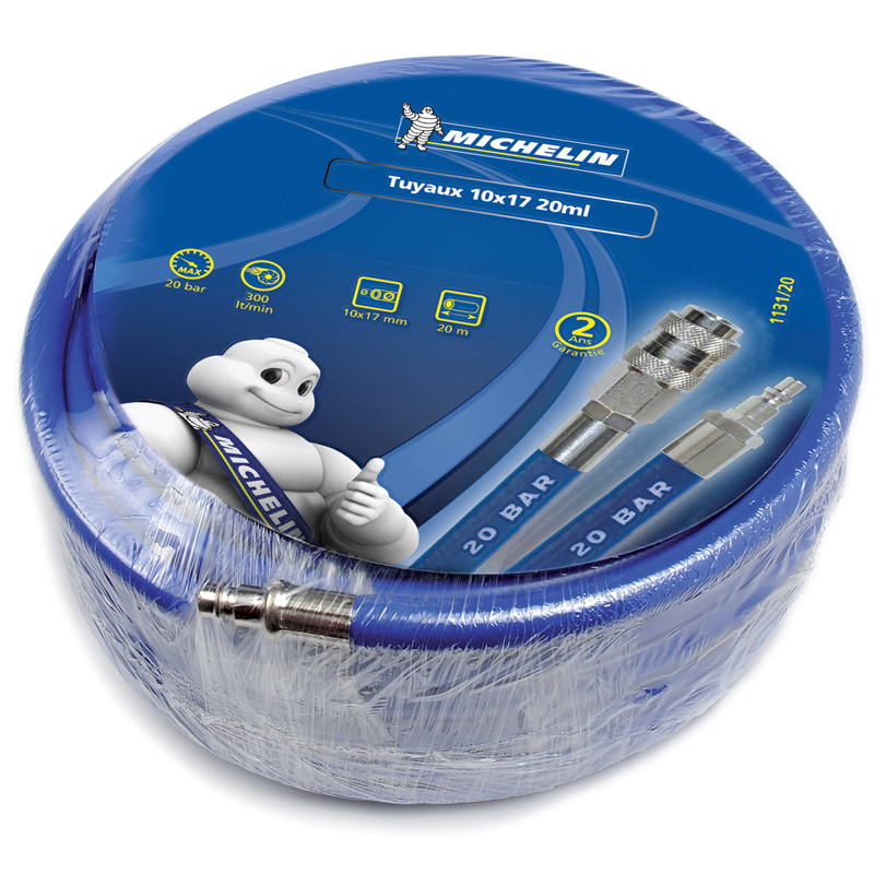 Furtun de aer 20m, 10x17mm, PVC cu insertie, cuple rapide, MICHELIN