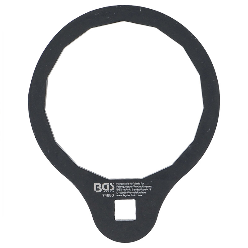 Cheie BGS pentru filtru de ulei, 15 canturi, Ø 74.5 mm, actionare patrat int. 3/8