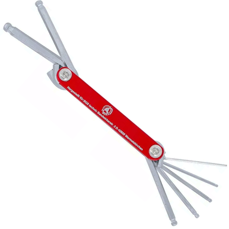 Set 7 chei imbus cu bila, rabatabile, cu suport metalic, 1.5 - 6 mm, BGS