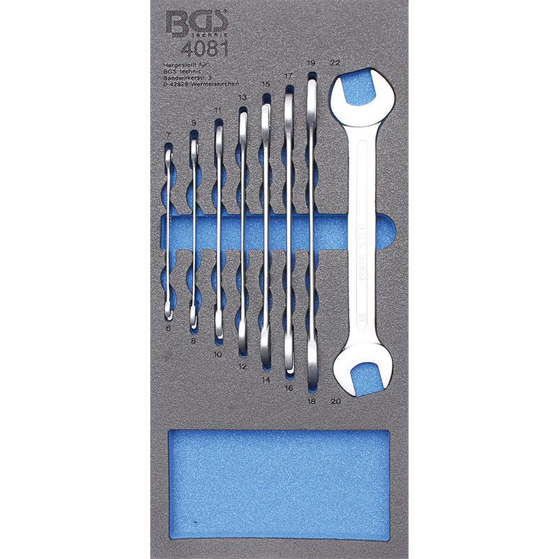 Organizator pentru carucior BGS, 8 chei duble 6-22mm, 1/3 sertar
