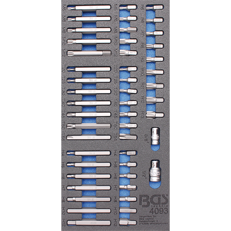 Organizator pentru carucior BGS, 49 varfuri combinate, 1/3 sertar