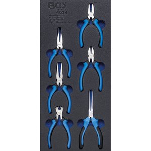 Organizator pentru carucior BGS, 6 clesti de precizie pentru electronisti, 1/3 sertar