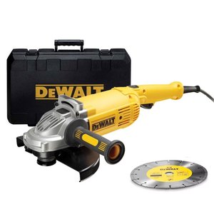 Polizor unghiular DeWALT, 230mm, 2400W, 6500 rpm, cu disc diamantat, tip DWE4559-QS
