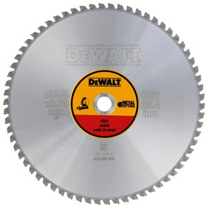 Disc pentru fierastrau circular pentru otel, 355 x 25.4 mm, 66 dinti, DeWalt Extreme