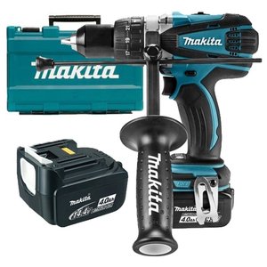 Masina de gaurit si insurubat cu percutie cu 2 acumulatori 14.4V 4Ah, 77 Nm, Makita DHP448RME