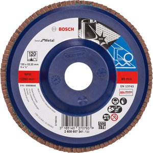 Disc lamelar / evantai de slefuire, X571, 115 mm, G60, cu degajare, suport plastic 