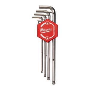 Set 9 chei imbus tip L cu cap sferic, 1.5 - 10 mm, Milwaukee 