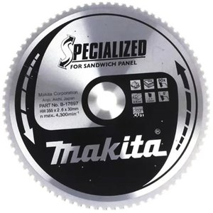 Disc (panza) de taiere pentru fierastrau circular, 355x30 mm, 80 dinti (taiere fina), pentru panouri sandwich, Makita