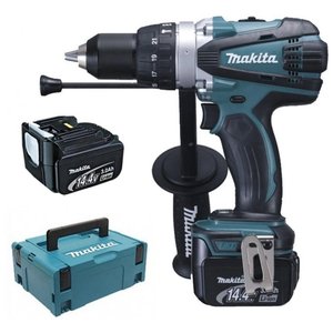 Masina de gaurit/insurubat cu 2 acumulatori 14.4V 3.0Ah, Makita DHP448RFJ