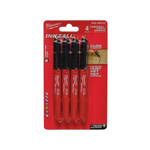 Set 4 markere permanente INKZALL™, negru, varf ascutit