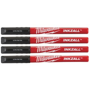 Set 4 markere permanente INKZALL™, negru, varf fin ascutit