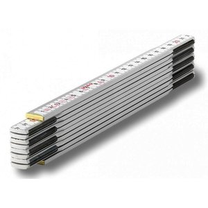 Metru pliabil din lemn de fag, 2m, alb, SOLA tip HW 2/10