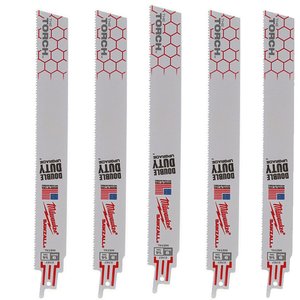 Set 5 panze Heavy Duty TORCH™ pentru lucrari grele in metal, pentru fierastraie sabie, bimetal, 230/1.8 mm-14 TPI