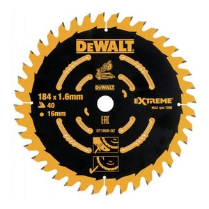 Disc (panza) pentru fierastrau circular, 184x16x1.6 mm, 40 dinti, pentru lemn, Dewalt, tip Extreme DT1668-QZ