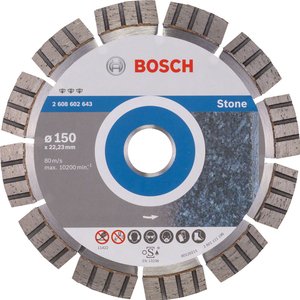 Disc diamantat BOSCH 2608602643 - 150x22.23 mm, PRO pentru piatra
