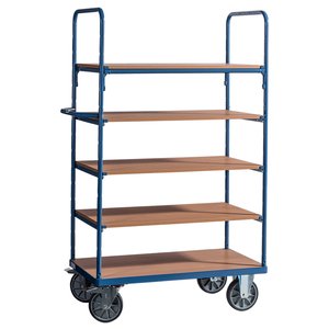 Carucior industrial inalt, 5 polite, capacitate 600 kg