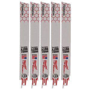 Set 5 panze Heavy Duty TORCH™ pentru lucrari grele in metal, pentru fierastraie sabie, bimetal, 230/1.4 mm-18 TPI