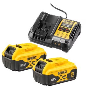 Pachet 2 acumulatori 18V XR / 5.0 Ah si incarcator rapid DCB1104, Dewalt