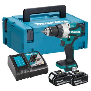 Masina de gaurit si insurubat cu percutie si acumulatori Li-Ion 18V, 2x5Ah, tip DHP489RTJ