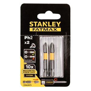 Set 2 biti magnetici, de impact, PH2 SCREWLOCK, 50 mm, Stanley FATMAX® tip STA62875-XJ