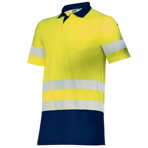 Tricou polo cu maneca scurta reflectorizant galben Uvex suXXeed Construction, marime 2XL