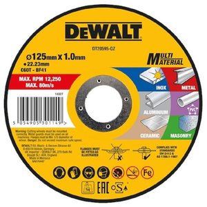 Disc DeWalt taiere multi-material, drept, 125x22.2x1.0 mm, tip DT20595-QZ