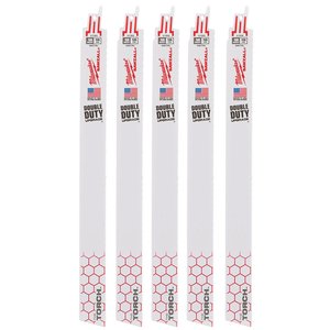 Set 5 panze Sawzall Heavy Duty TORCH™ pentru lucrari de demolare, pentru fierastraie sabie, bimetal, 230/1.8 mm - 14 TPI