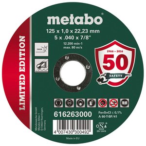 Disc taiere inox, LIMITED EDITION, Metabo 125x22.2x1.0 mm