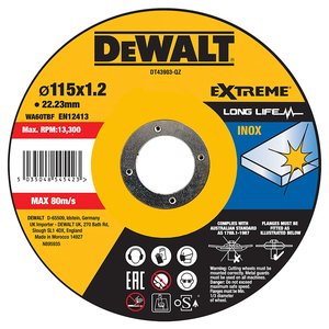 Disc taiere INOX, drept, 115x22.2x1.2 mm, tip DT43903-QZ