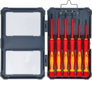 Set 6 surubelnite de precizie pentru electricieni, izolate VDE 1000V, BGS 35883