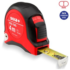 Ruleta SOLA Profesional PRO-TMS, 4 m, 19 mm, clasa 1, rezistenta la rugina si durabila
