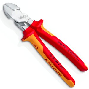 Cleste de forta KNIPEX VDE cu taietura laterala si parghie mare, 200 mm