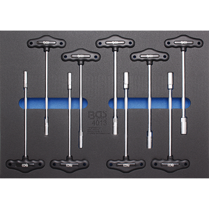 Organizator pentru carucior BGS, 9 chei imbus maner T, 3/3 sertar