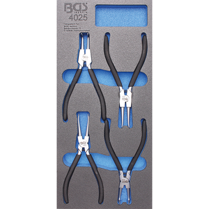 Organizator pentru carucior BGS, 4 clesti de sigurante 180mm, 1/3 sertar